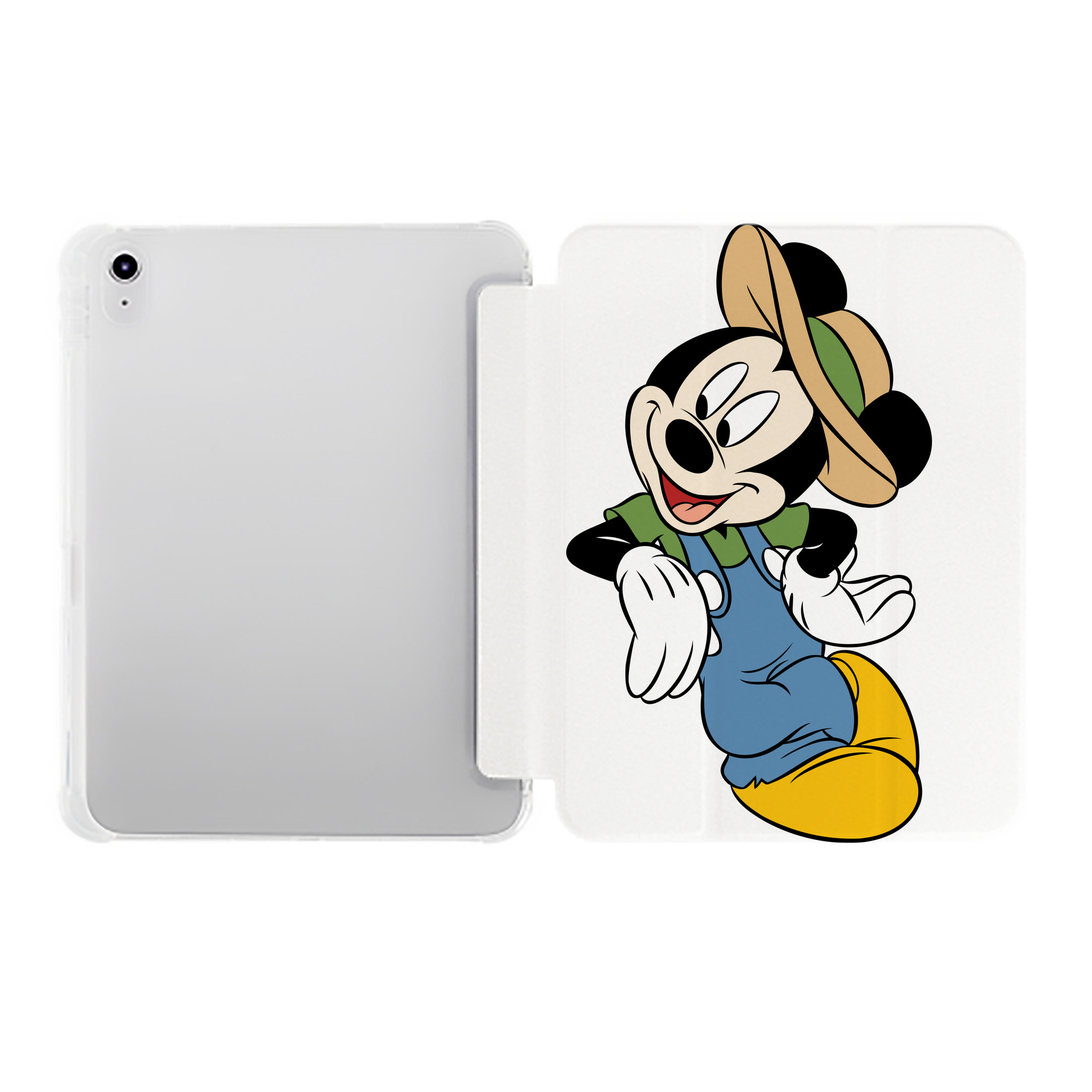 （画像用） ミッキーマウス Mickey Mouse IPad ケース ペン収納付き 三つ折りスタンド PUレザー×シリコン 対応機種9.5/10.5/10.9インチ